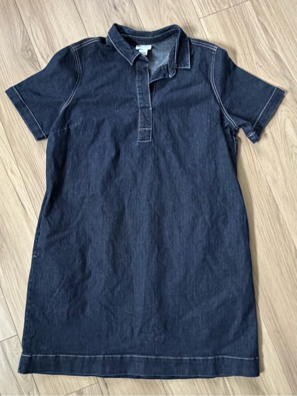 Liz Claiborne Simply Liz Denim Dress Short Sleeve in Dark Indigo XL NWOT